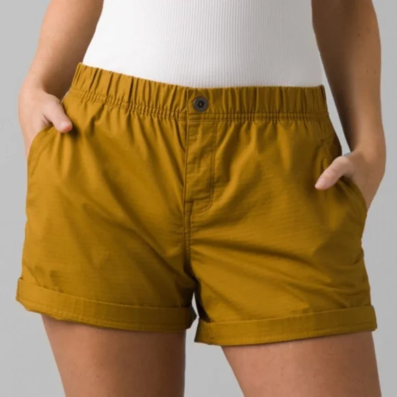PrAna Women's Double Peak Shorts | 5" Inseam, UPF 50+, Organic Cotton Stretch Ripstop